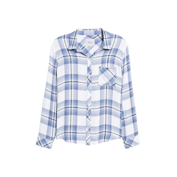 RAILS Hunter Plaid Button-up Shirt In White Robin Navy Small NWOT - Picture 5 of 14